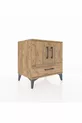 Table de chevet Hyperion avec 2 étagères, 1 tiroir et 2 portes, pin-pin