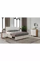Ensemble de chambre à coucher en MDF complet Paris à 6 portes, pin Atlantique blanc (avec sommier)