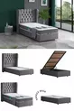 Riga Lit Simple MDF, Gris (Hors Tête de Lit et Matelas)