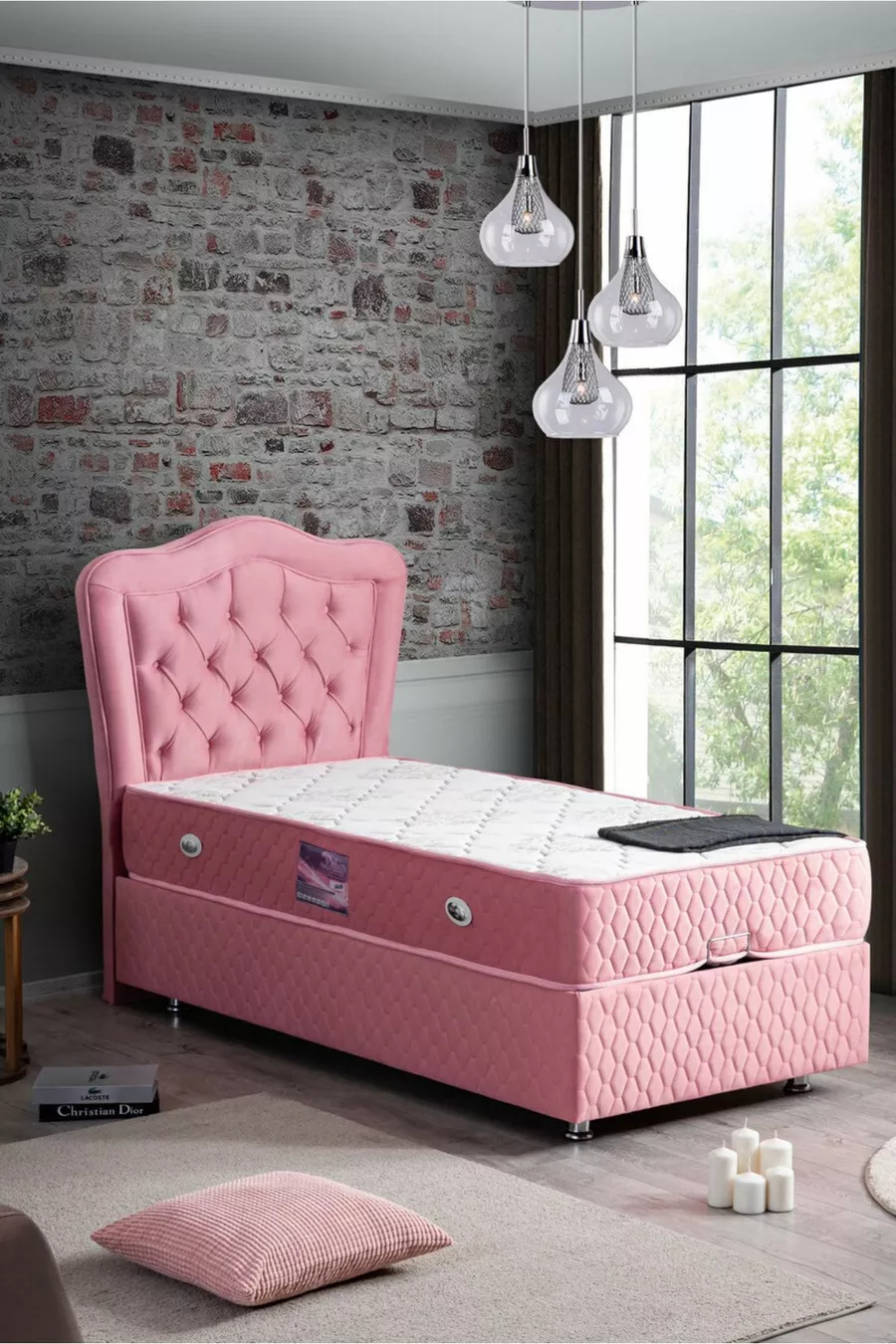 Ensemble Camelli New Double, Ensemble de tête de lit pour un seul sommier
