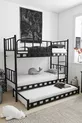 Chambre d'enfant pour jeunes avec lits superposés et lit métallique Zambak Yavrulu Noir