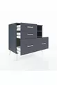 Commode Hyperion 2 étagères 4 tiroirs Anthracite-Anthracite