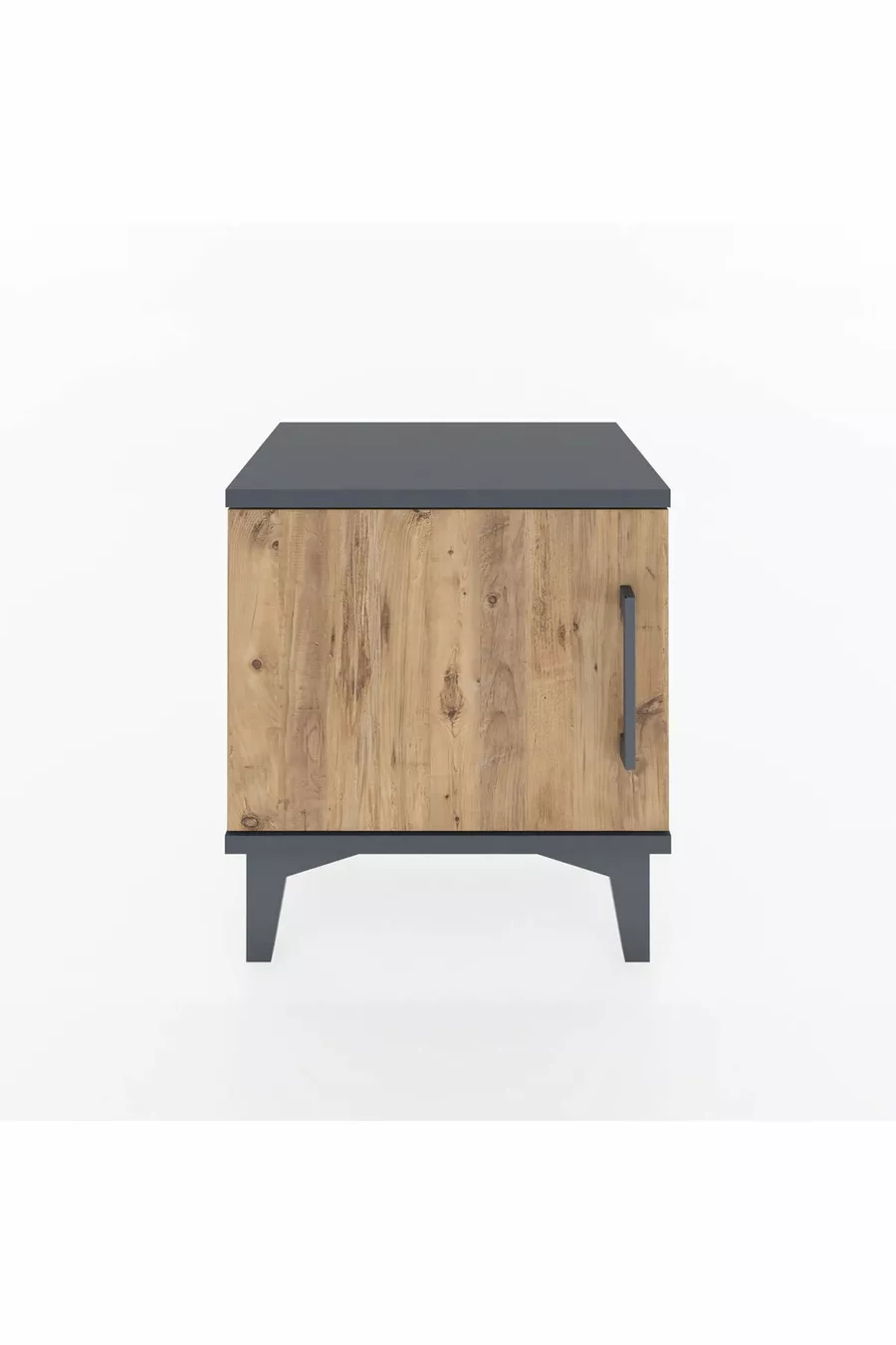 Chevet Arges à une étagère et une porte Anthracite-Pin
