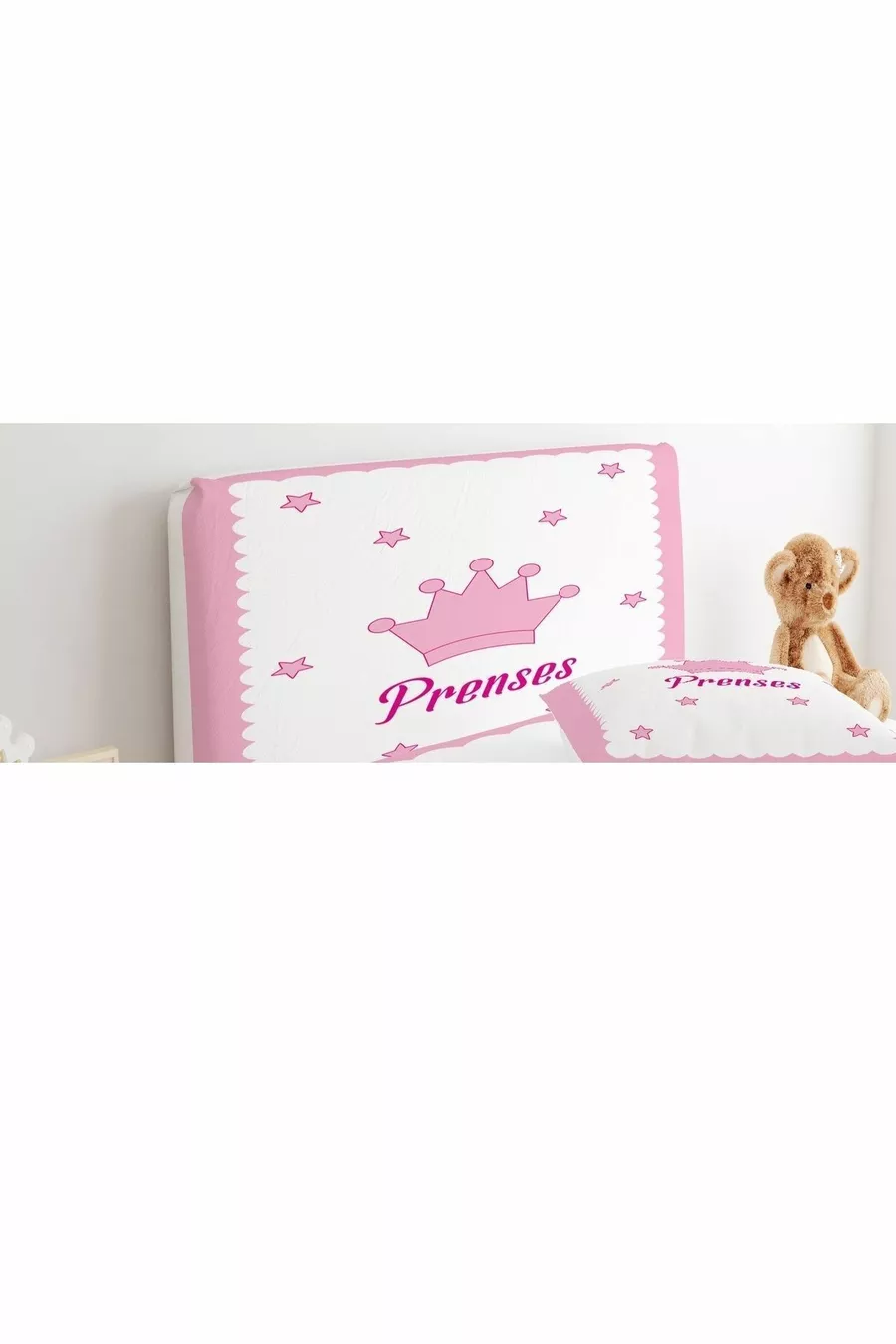Housse de tête de lit rose avec l'inscription Princesse