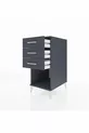 Table de chevet Kronos à 3 tiroirs Anthracite-Anthracite