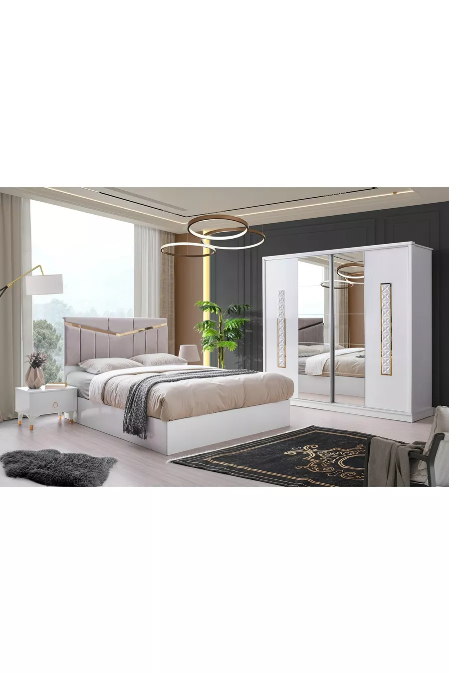 Ensemble de chambre à coucher Şehzade Beyaz Avrasya