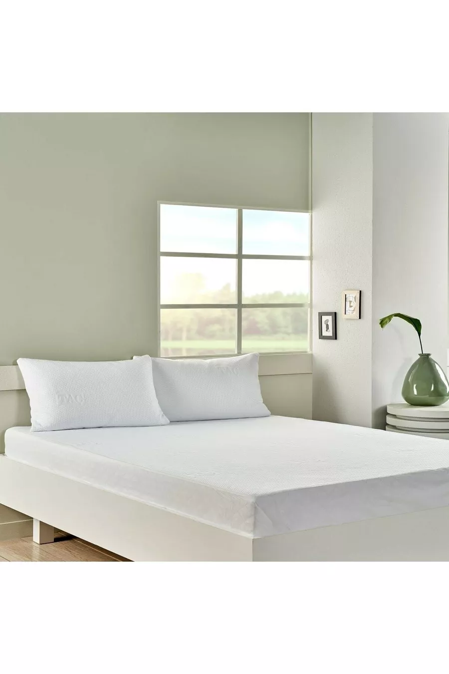 Protège-matelas parfait pour lit double, blanc