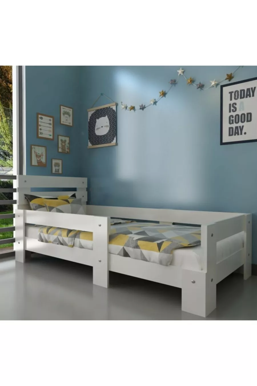 Lit en MDF blanc compatible avec matelas Newmod Touch