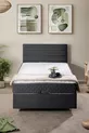 Ensemble Lit Simple Sofia avec Tête de Lit et Sommier Double Anthracite