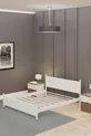 Lit double moderne GM en bois et métal, entièrement blanc