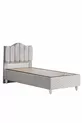 Sommier, Ensemble Double Tendence, Tête de lit simple - Gris