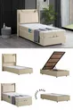 Lit simple en MDF Zagreb, crème (hors tête de lit et matelas)