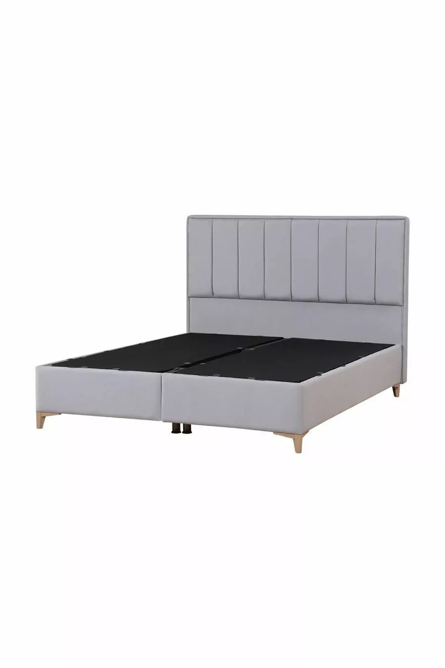 Lit coffre Gold Therapy gris (TÊTE DE LIT ET MATELAS NON INCLUS)