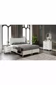 Ensemble de chambre à coucher complet en MDF avec 6 portes, blanc, avec sommier Paris