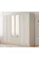 Armoire Gold Country avec miroir, 6 portes et 2 tiroirs