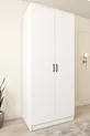 Ases  Armoire Spacieuse 2 Portes 2 Penderies Blanc - Chêne Saphir