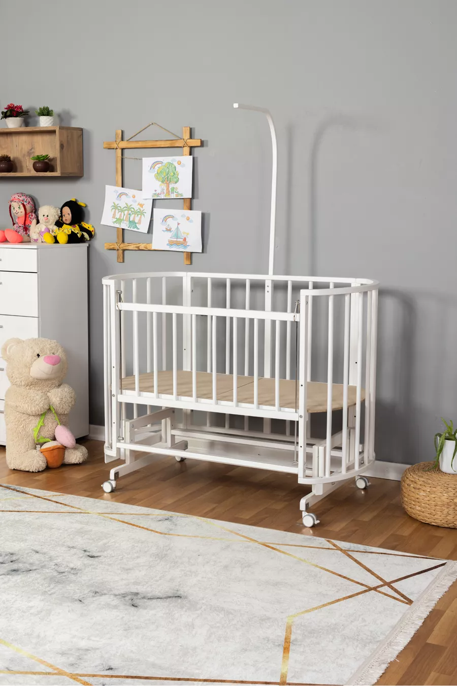 Prix du berceau portable en bois naturel pour bébé nouveau-né à côté de la maman