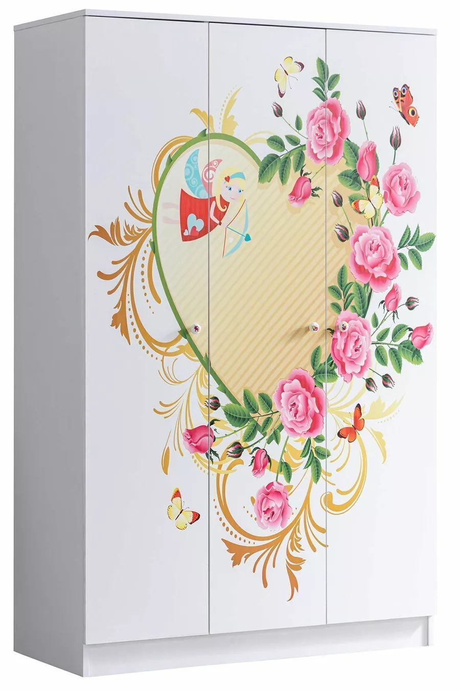 Lits superposés, Lit Mira Ranza avec bureau, armoire 3 portes et 2 matelas Comfort