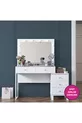 Rani Coiffeuse de Coulisses avec Miroir Illuminé Hollywood, 5 Tiroirs, Organisateur de Bijoux, Blanc