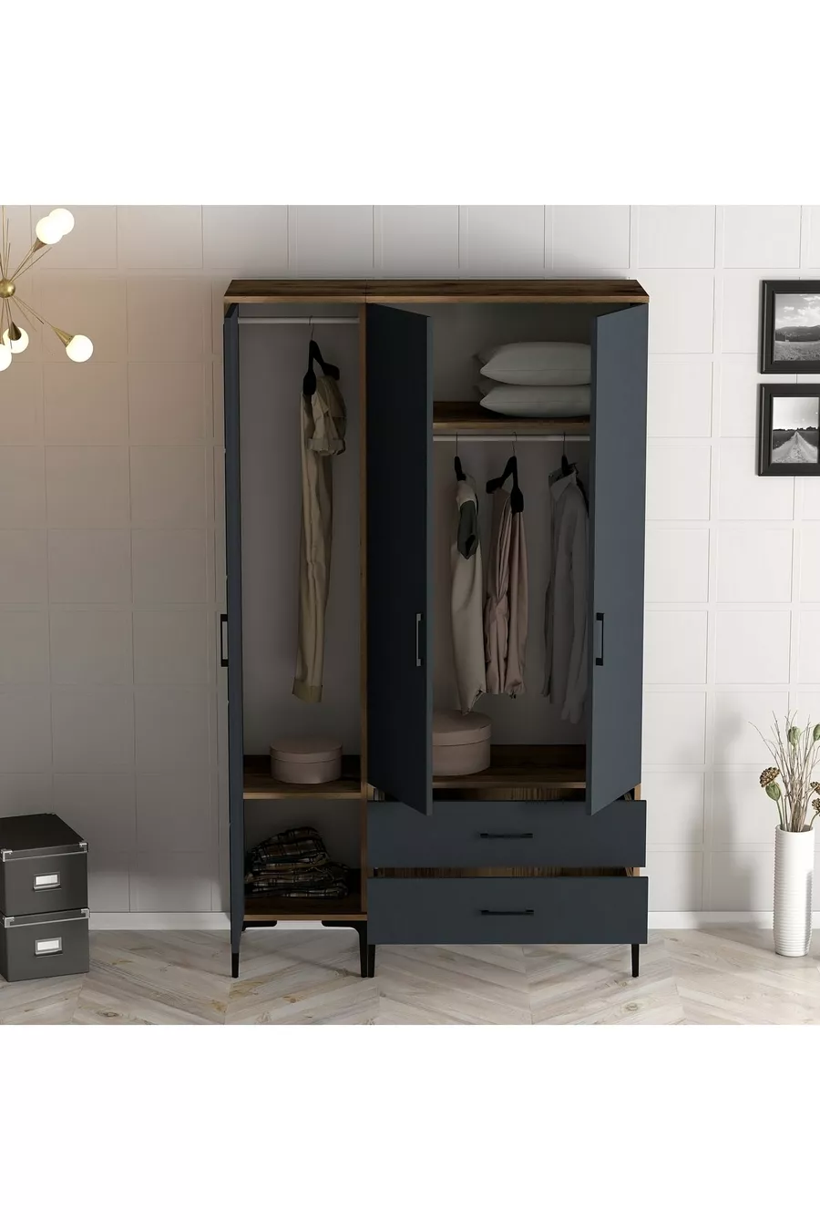 Armoire à 3 portes Kumsal Rt - Anthracite