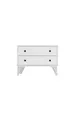 Table de chevet moderne blanche Sandara à 2 tiroirs sur pieds