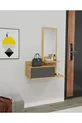 Console murale avec miroir et tiroirs Rozella, érable clair & anthracite - Rozella