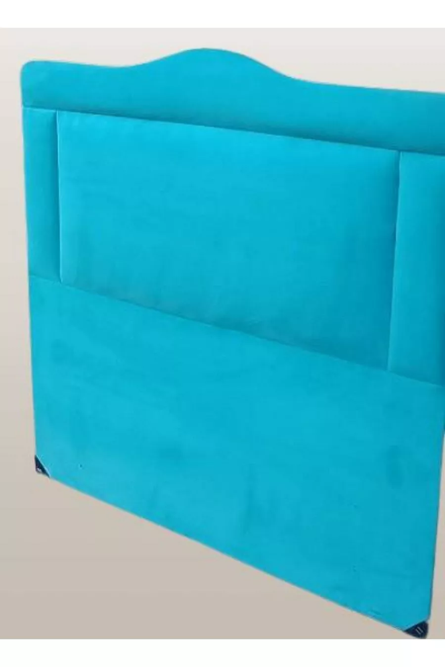Titre DK Lit Simple Tissu Turquoise Plume Modèle Sculpté Fait Main