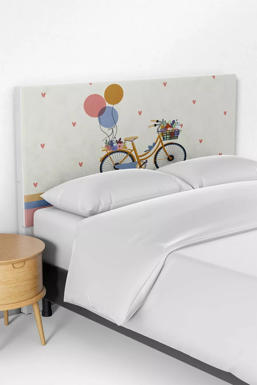 Housse de tête de lit pour chambre d'enfant avec motif de vélo coloré