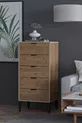 Commode Arden 5 tiroirs, panier à linge