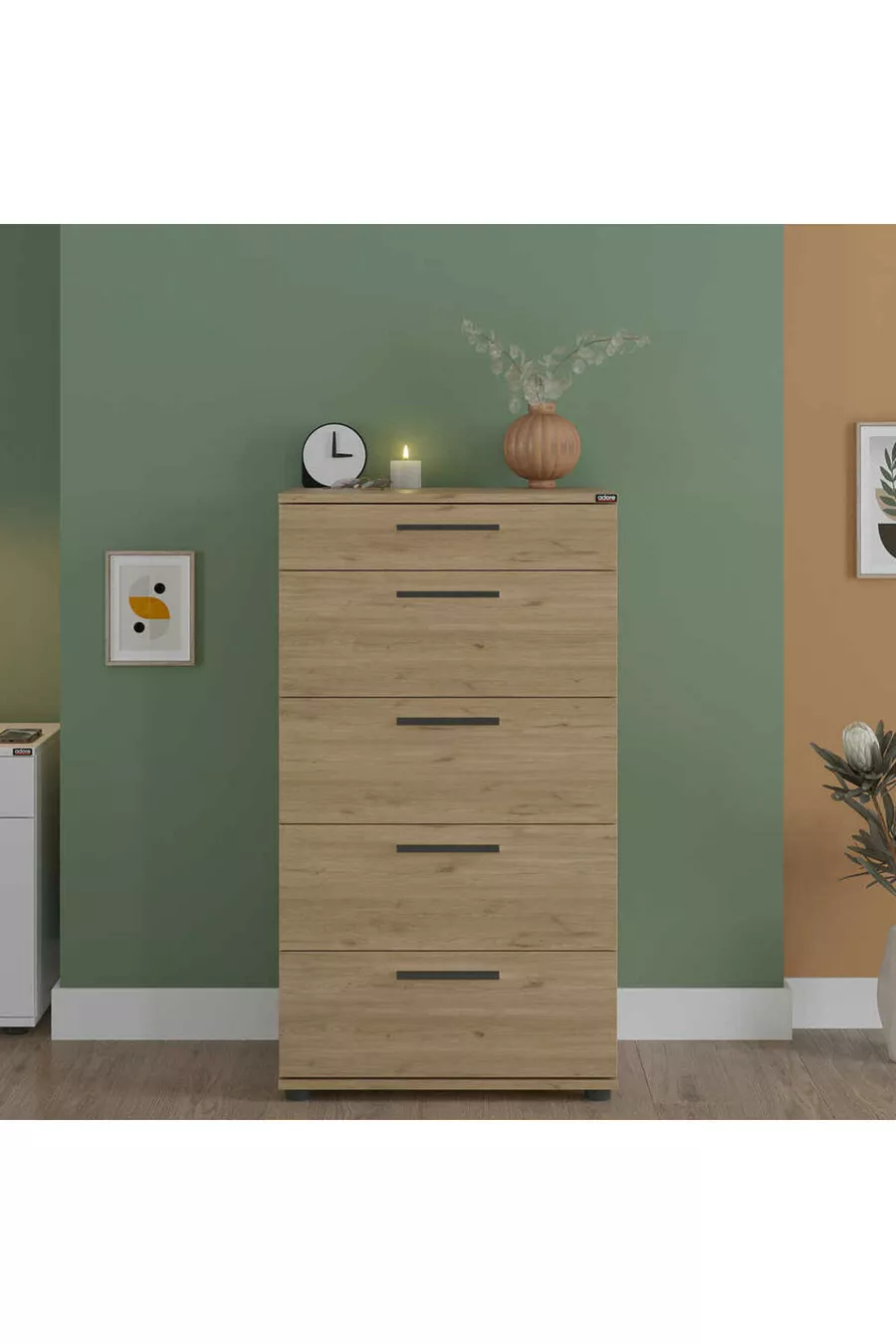 Commode Trendline 5 tiroirs - Chêne Florida cm