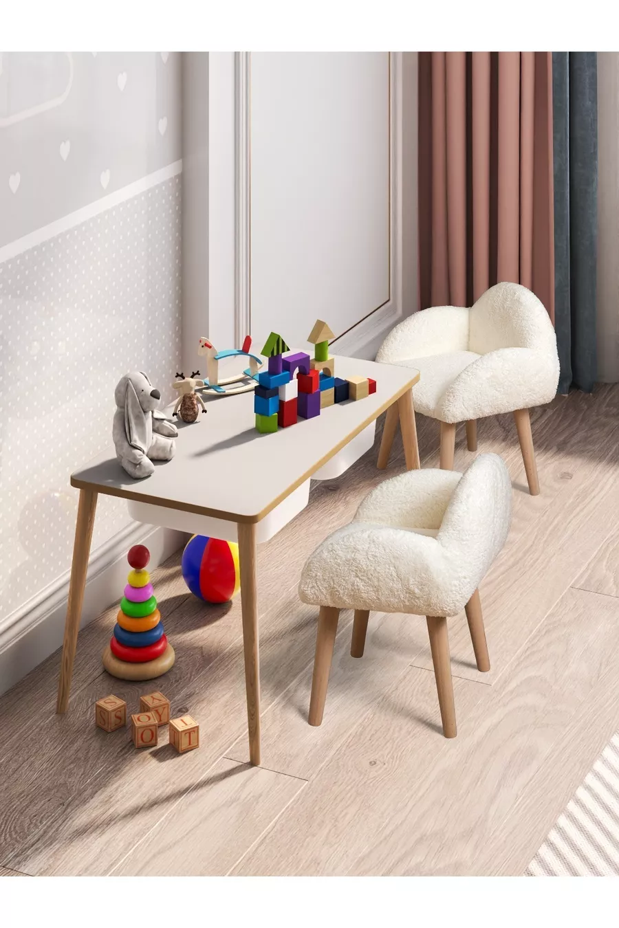 Table d'activité en bois Ensemble table et chaise pour enfants avec fauteuil