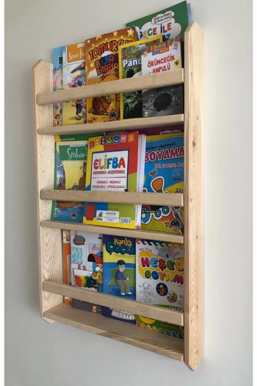 Couleur Bois Naturel Étagère Murale en Bois Montessori Étagère Décorative cm