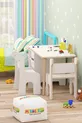 Ensemble table et chaises pour enfants - Table de travail pour enfants avec 3 paniers, table d'activités, double chaise Dino effaçable