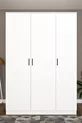 Armoire de rangement avec étagères Ases  Blanc - Chêne Saphir