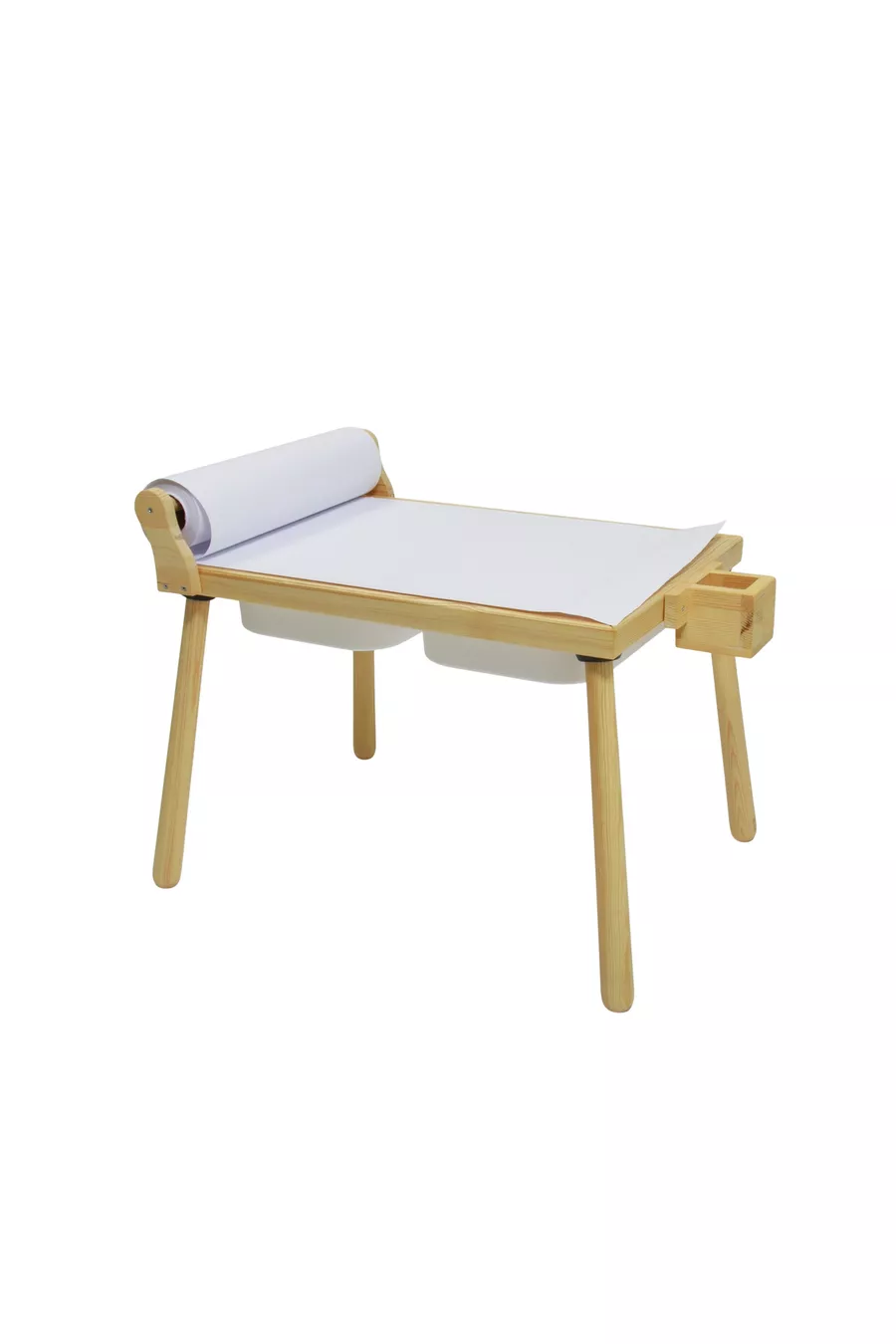 Table d'activité pour enfants Joykids en bois naturel avec rouleaux, table de jeu et bureau pour enfants