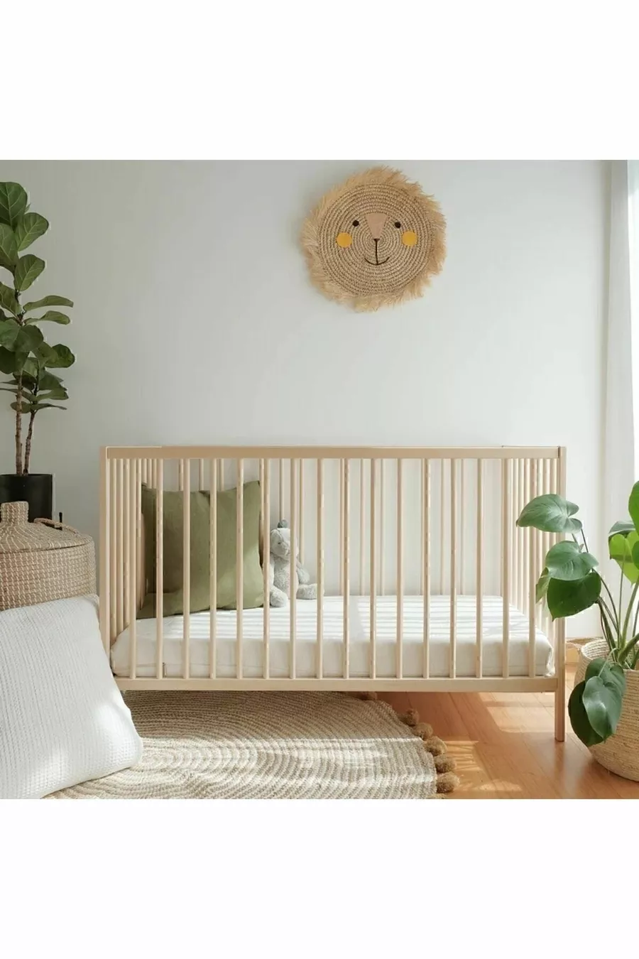Matelas de parc doux orthopédique en bambou et coton, linge de lit de parc avec fermeture éclair 7 cm