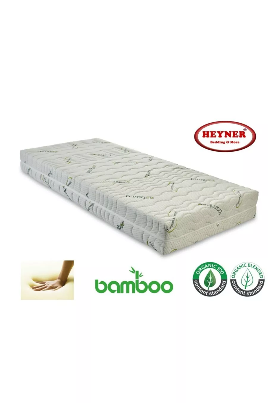 Matelas orthopédique en visco avec fermeture éclair en bambou