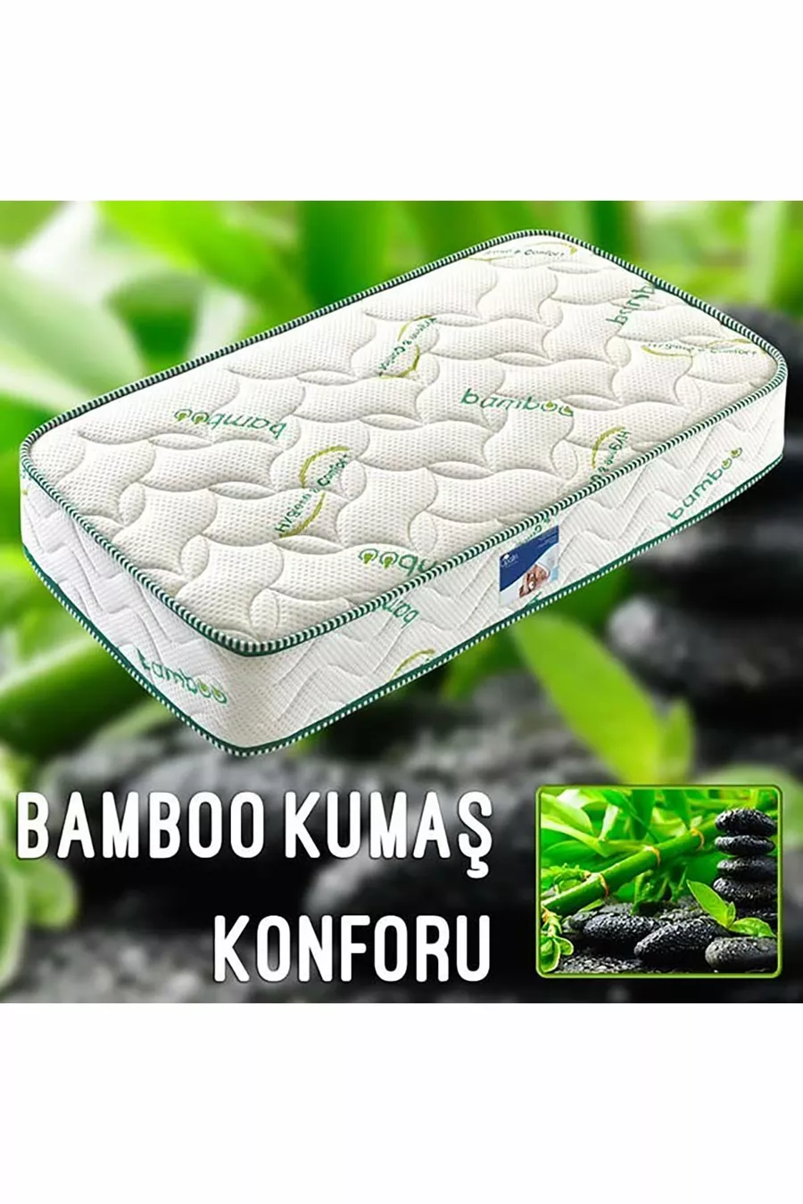 Matelas à ressorts orthopédiques en bambou Cm