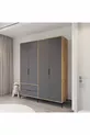 Armoire Aden anthracite complet à 4 portes avec tiroirs, penderie, armoire avec étagères