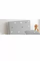 Housse de tête de lit Gris avec fond gris et étoiles blanches