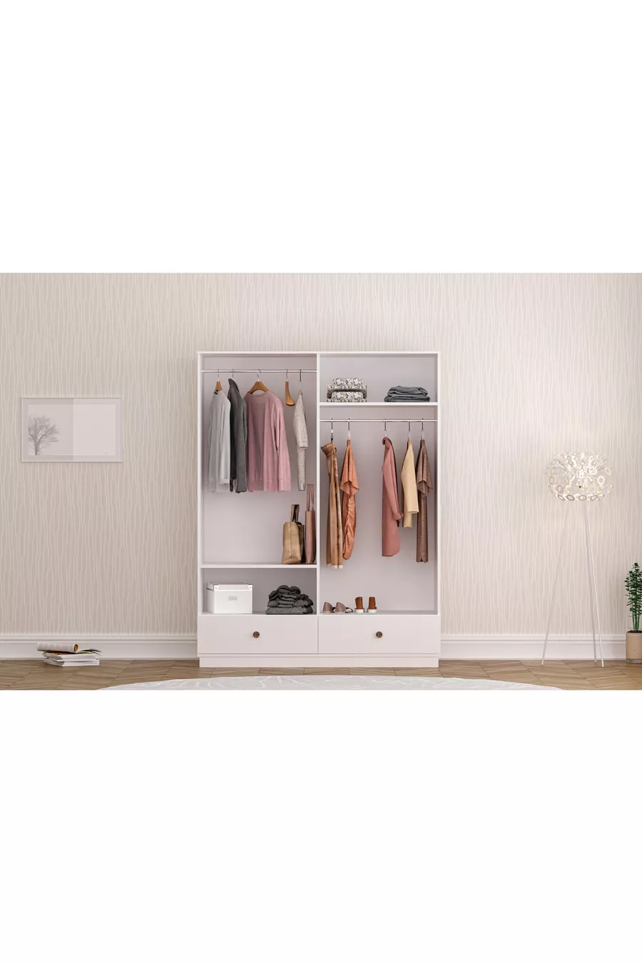 Armoire Elif Modern 4 portes 2 tiroirs