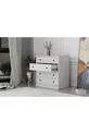 Commode blanche à quatre tiroirs sans lattes