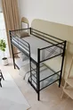 Lits superposés en métal premium Mix Compatible avec matelas Lit superposé noir amovible