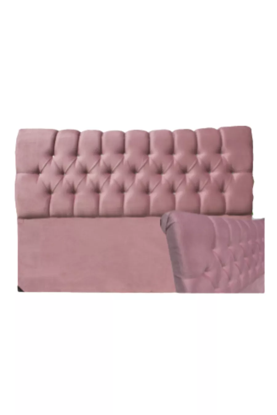 Tête de lit Alc Vénus en velours rose matelassé pour lit double
