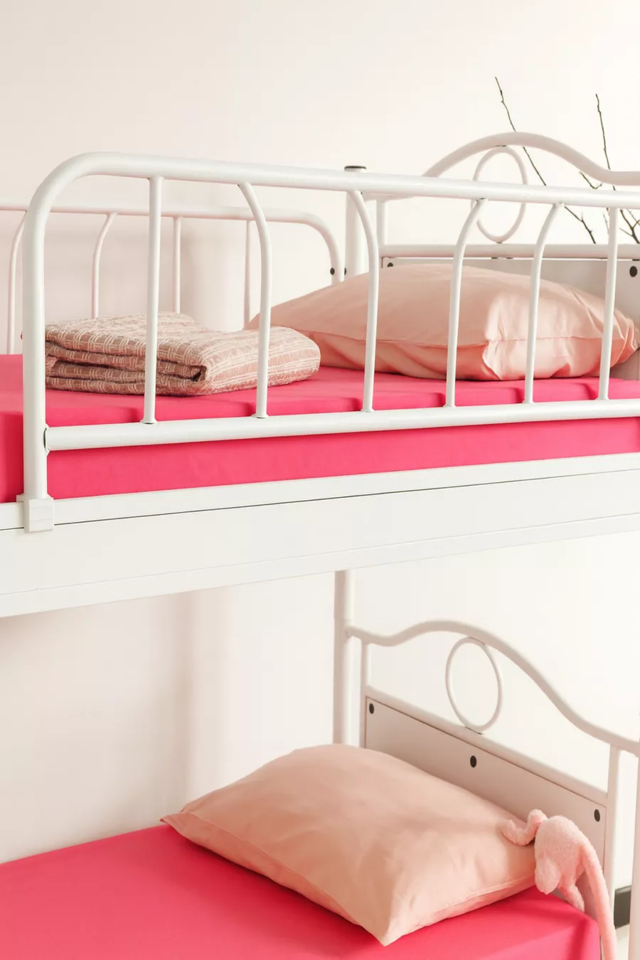 Chambre d'enfant Zümrüt Lit superposé et lit simple en métal Blanc