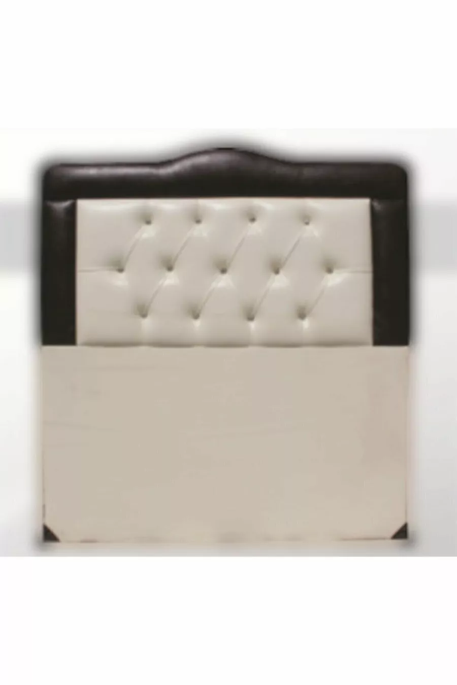 Tête de lit en simili cuir crème et marron combiné matelassé  cm Fait main