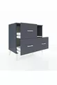 Commode Hyperion à une étagère et 3 tiroirs Anthracite-Sable/Anthracite