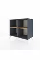 Commode Hyperion 2 étagères Anthracite-Anthracite/Sapin