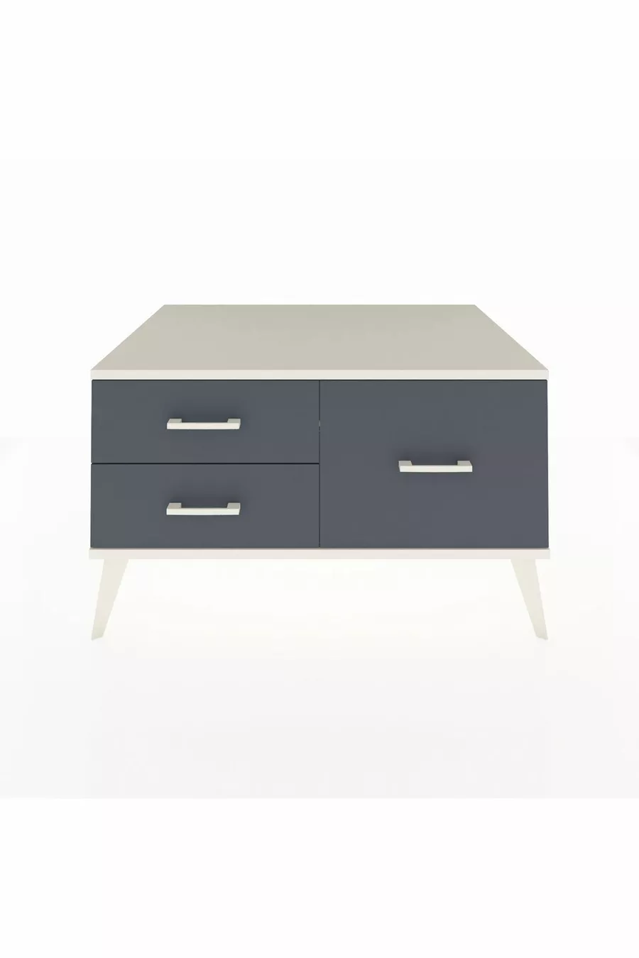 Commode Kronos 3 étagères Pierre de lune / Anthracite