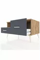 Commode Kronos à une étagère et 2 tiroirs Pin-Pierres d'ardoise/Anthracite